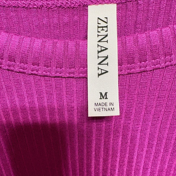 New Zenana Sleeveless Ribbed Knit Top - Raspberry Color - Picture 4 of 4